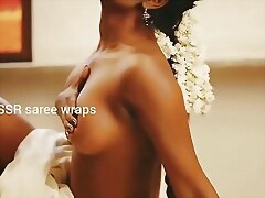 Indian comprehensive topless respecting saree